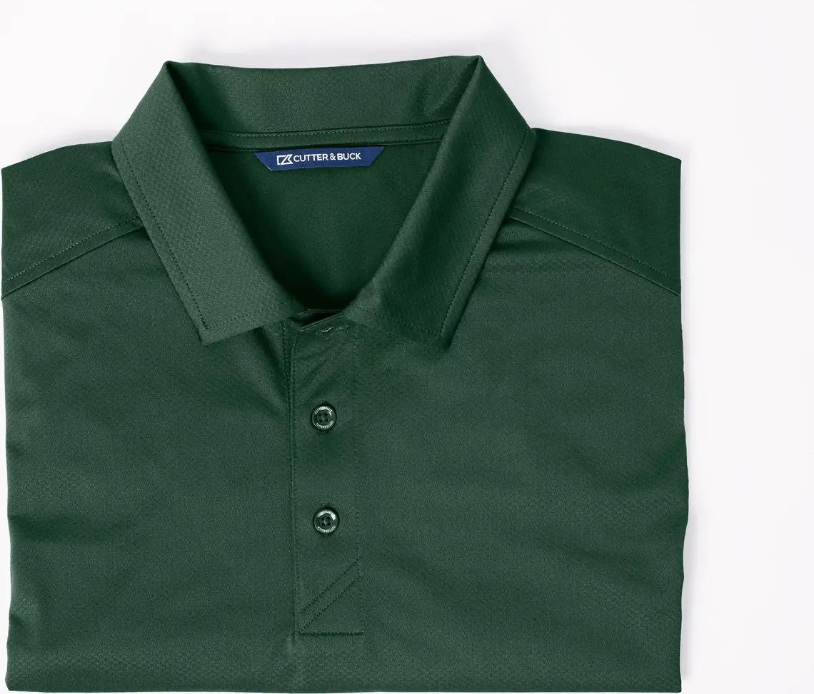 Cutter & Buck Mck01127 Prospect Eco Textured Stretch Recycled Mens Short Sleeve Polo - Hunter