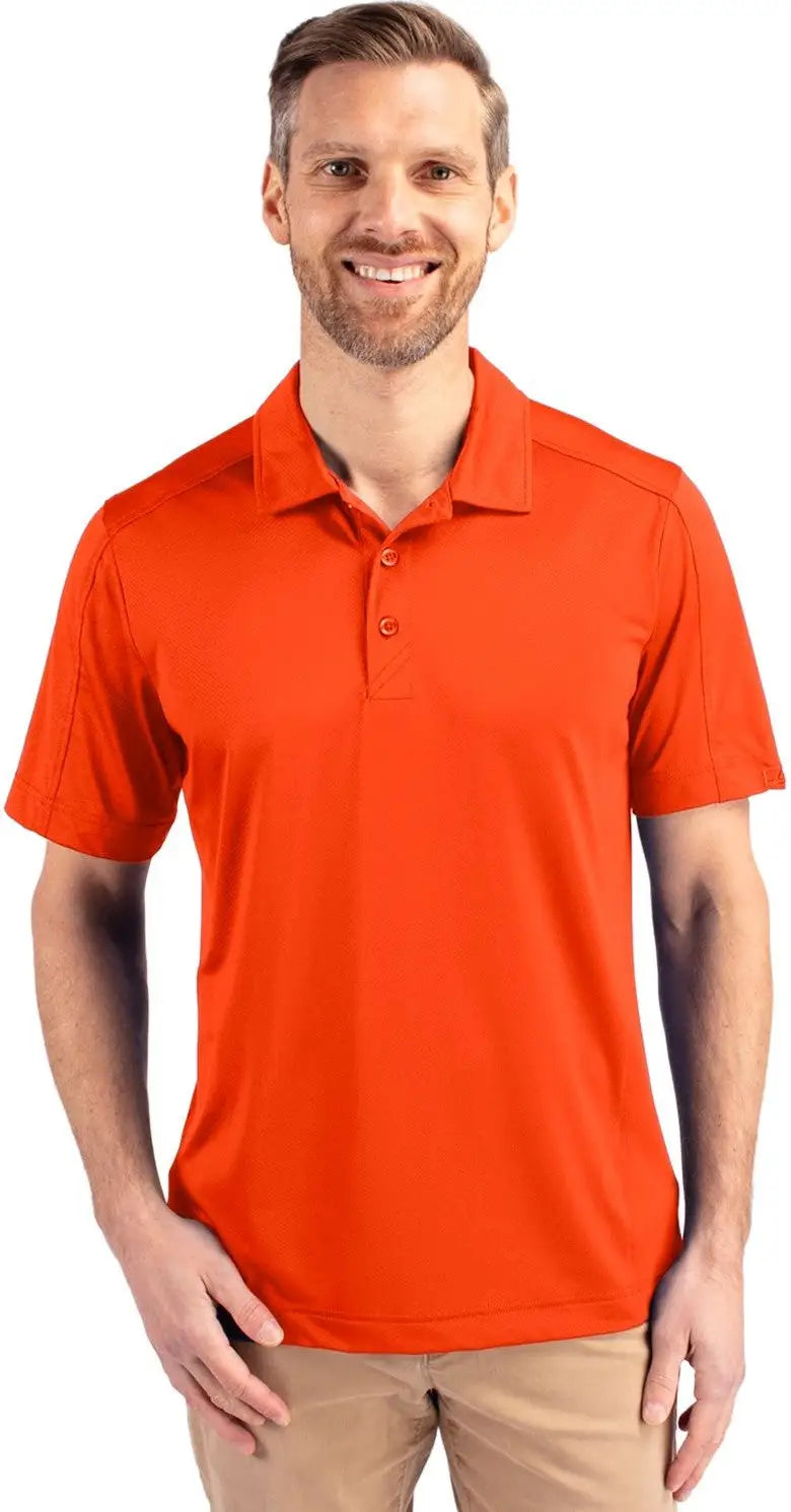 Cutter & Buck Mck01127 Prospect Eco Textured Stretch Recycled Mens Short Sleeve Polo - College Orange - Adult s