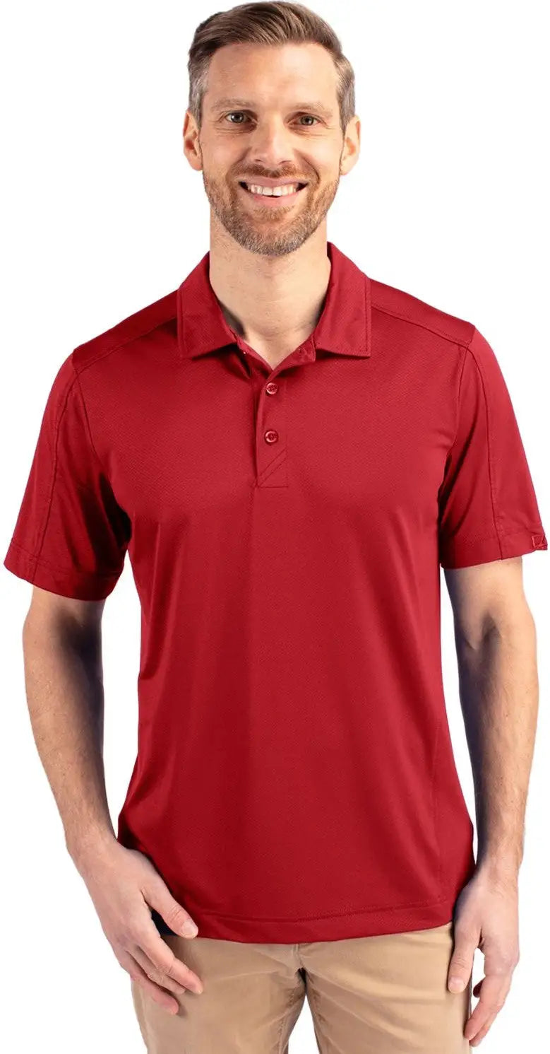 Cutter & Buck Mck01127 Prospect Eco Textured Stretch Recycled Mens Short Sleeve Polo - Cardinal Red - Adult s