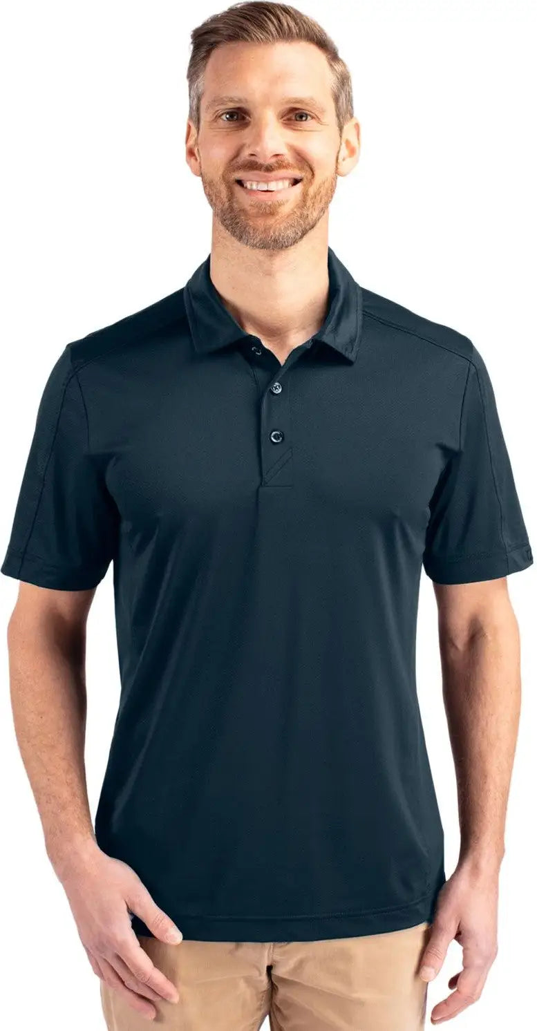 Cutter & Buck Mck01127 Prospect Eco Textured Stretch Recycled Mens Short Sleeve Polo - Navy Blue - Adult s