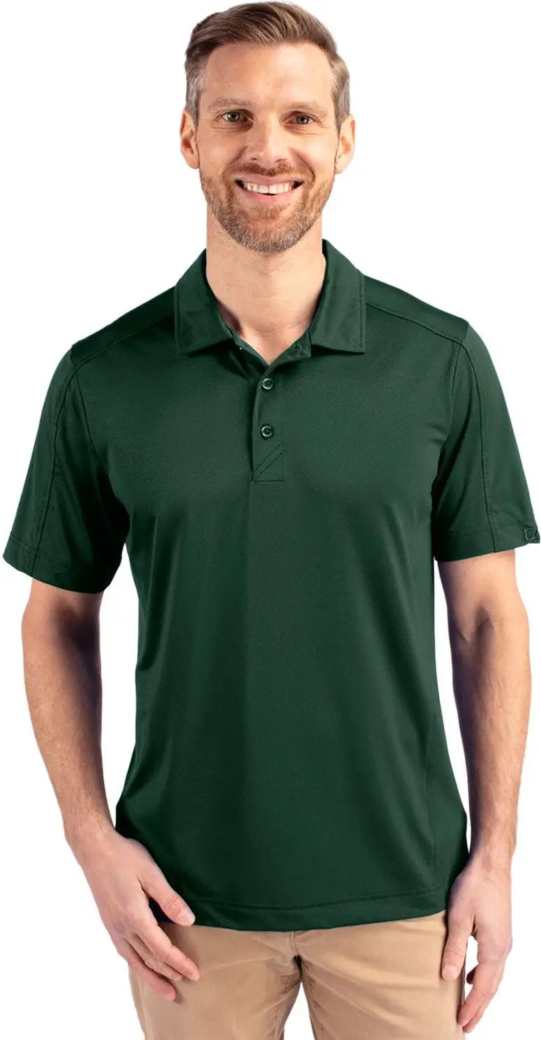 Cutter & Buck Mck01127 Prospect Eco Textured Stretch Recycled Mens Short Sleeve Polo - Hunter - Adult s