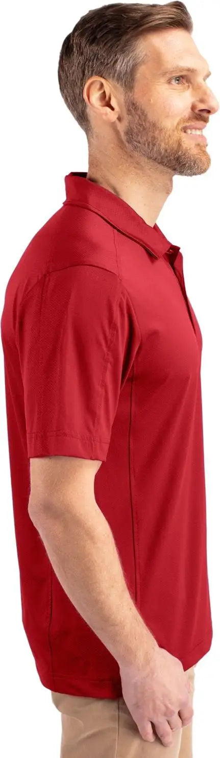 Cutter & Buck Mck01127 Prospect Eco Textured Stretch Recycled Mens Short Sleeve Polo - Cardinal Red
