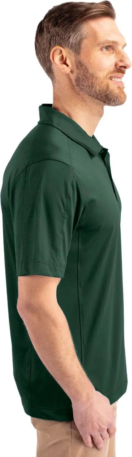 Cutter & Buck Mck01127 Prospect Eco Textured Stretch Recycled Mens Short Sleeve Polo - Hunter