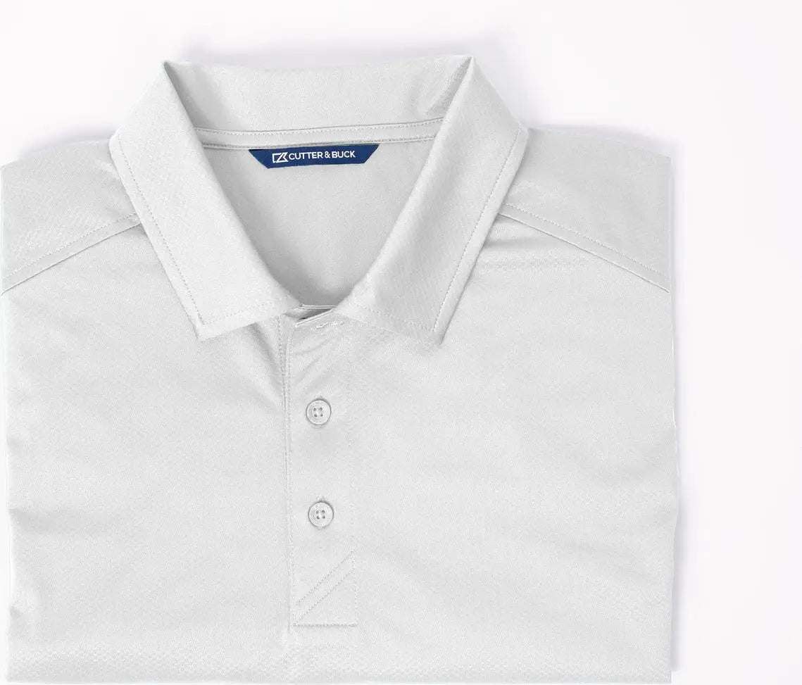 Cutter & Buck Mck01127 Prospect Eco Textured Stretch Recycled Mens Short Sleeve Polo - White