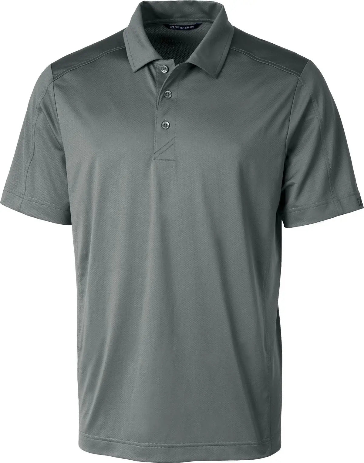 Cutter & Buck Mck01127 Prospect Eco Textured Stretch Recycled Mens Short Sleeve Polo - Elemental Gray