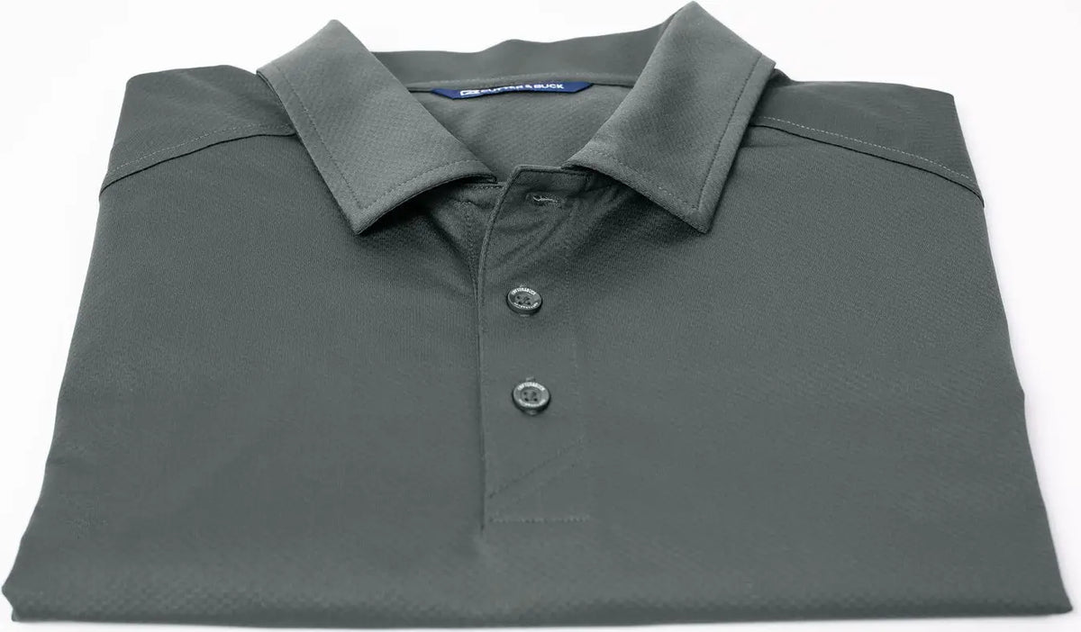 Cutter & Buck Mck01127 Prospect Eco Textured Stretch Recycled Mens Short Sleeve Polo - Elemental Gray