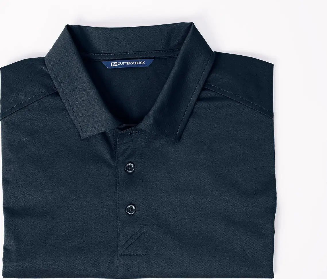 Cutter & Buck Mck01127 Prospect Eco Textured Stretch Recycled Mens Short Sleeve Polo - Navy Blue