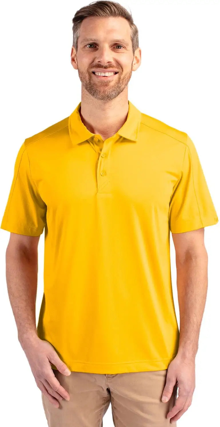 Cutter & Buck Mck01127 Prospect Eco Textured Stretch Recycled Mens Short Sleeve Polo - College Gold - Adult s
