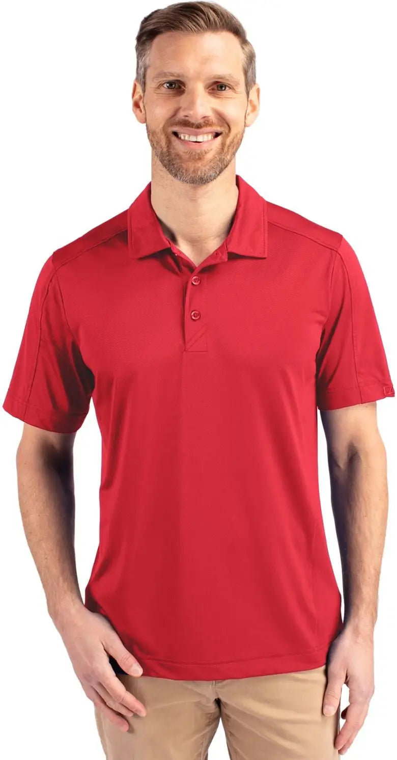 Cutter & Buck Mck01127 Prospect Eco Textured Stretch Recycled Mens Short Sleeve Polo - Red - Adult s