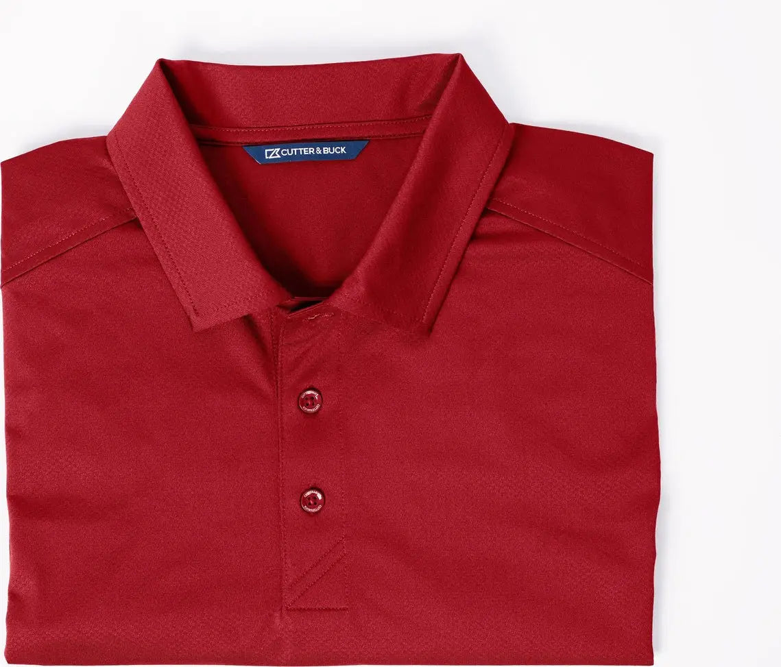Cutter & Buck Mck01127 Prospect Eco Textured Stretch Recycled Mens Short Sleeve Polo - Cardinal Red