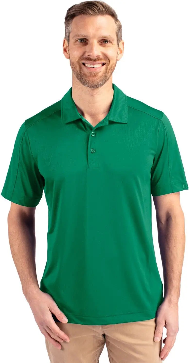 Cutter & Buck Mck01127 Prospect Eco Textured Stretch Recycled Mens Short Sleeve Polo - Kelly Green - Adult s