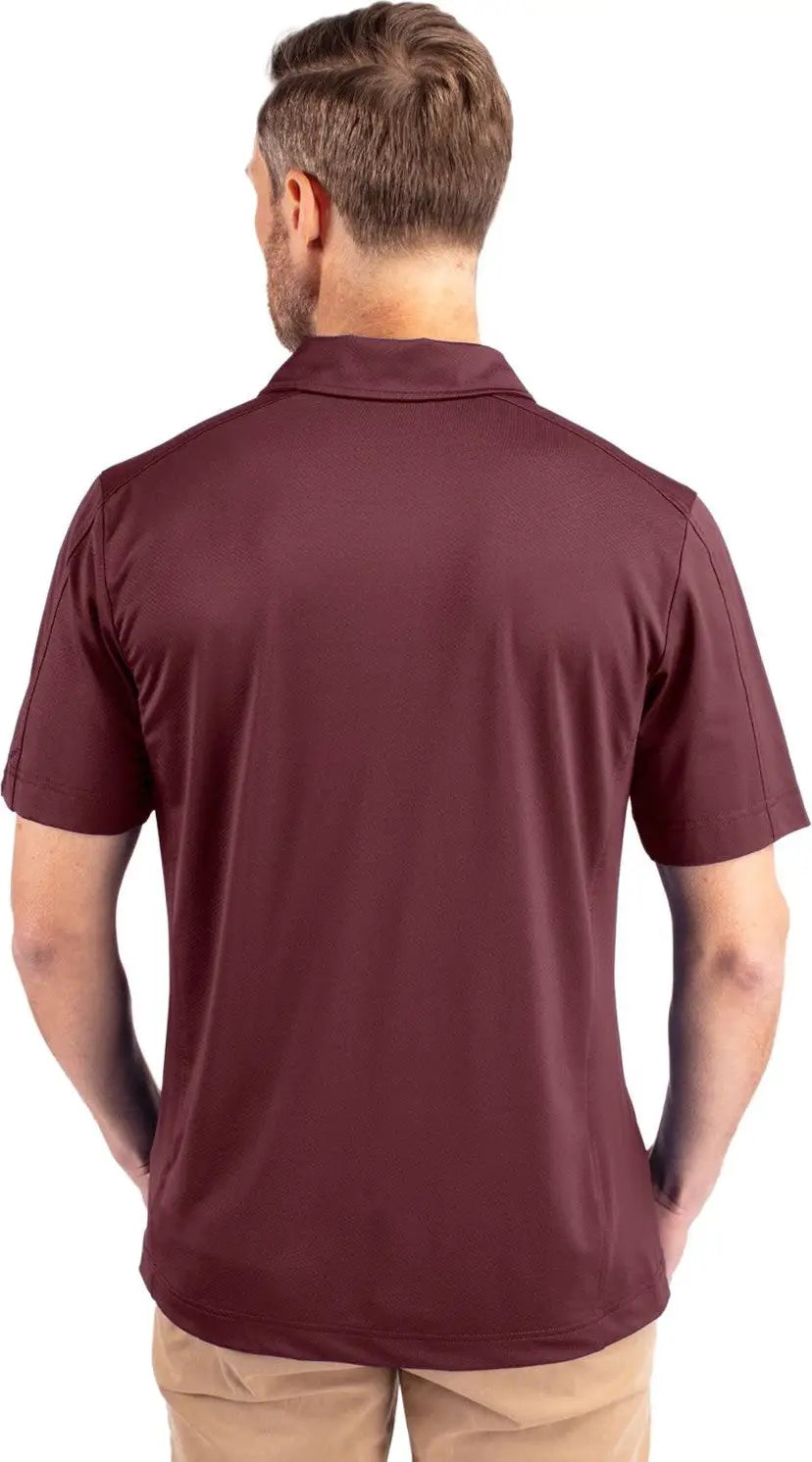 Cutter & Buck Mck01127 Prospect Eco Textured Stretch Recycled Mens Short Sleeve Polo - Bordeaux