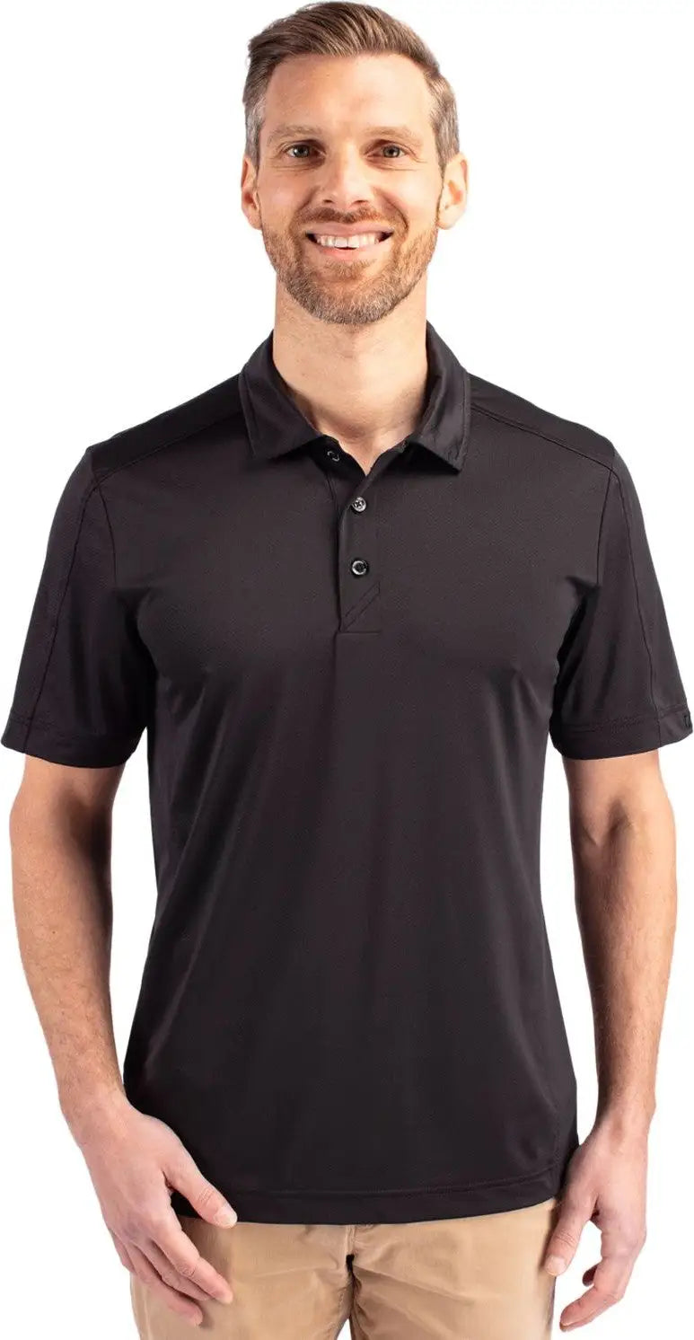 Cutter & Buck Mck01127 Prospect Eco Textured Stretch Recycled Mens Short Sleeve Polo - Black - Adult s