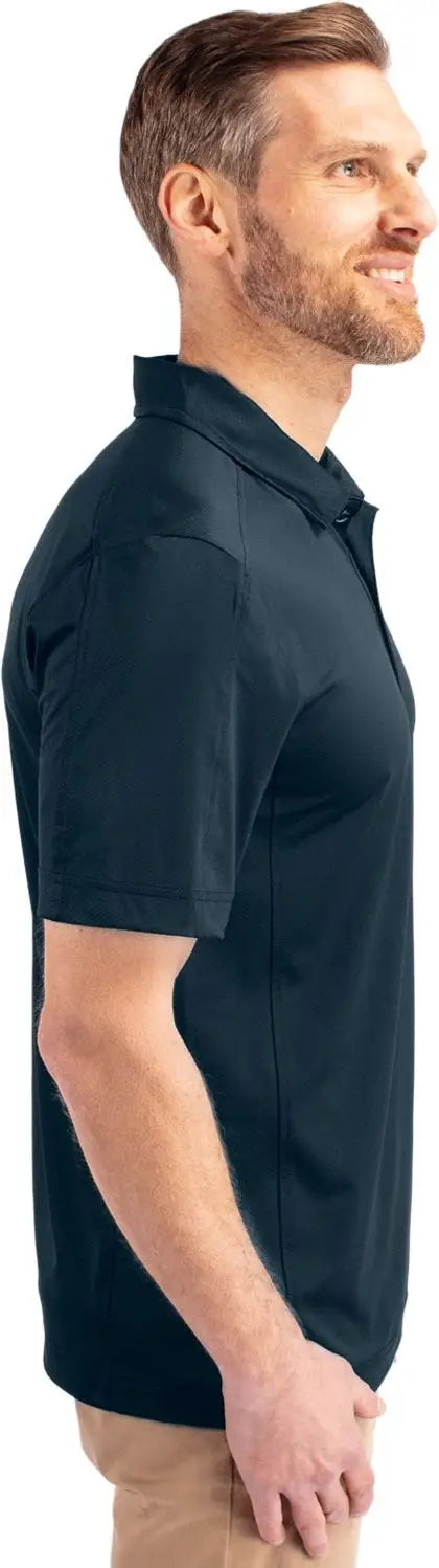 Cutter & Buck Mck01127 Prospect Eco Textured Stretch Recycled Mens Short Sleeve Polo - Navy Blue