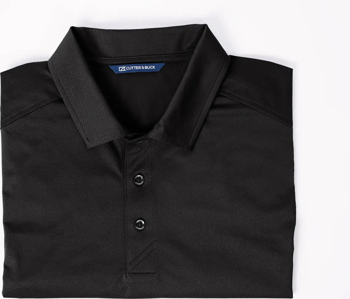 Cutter & Buck Mck01127 Prospect Eco Textured Stretch Recycled Mens Short Sleeve Polo - Black