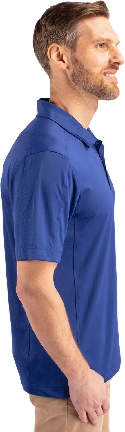 Cutter & Buck Mck01127 Prospect Eco Textured Stretch Recycled Mens Short Sleeve Polo - Tour Blue