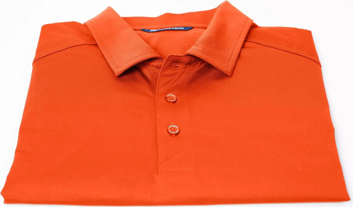 Cutter & Buck Mck01127 Prospect Eco Textured Stretch Recycled Mens Short Sleeve Polo - College Orange