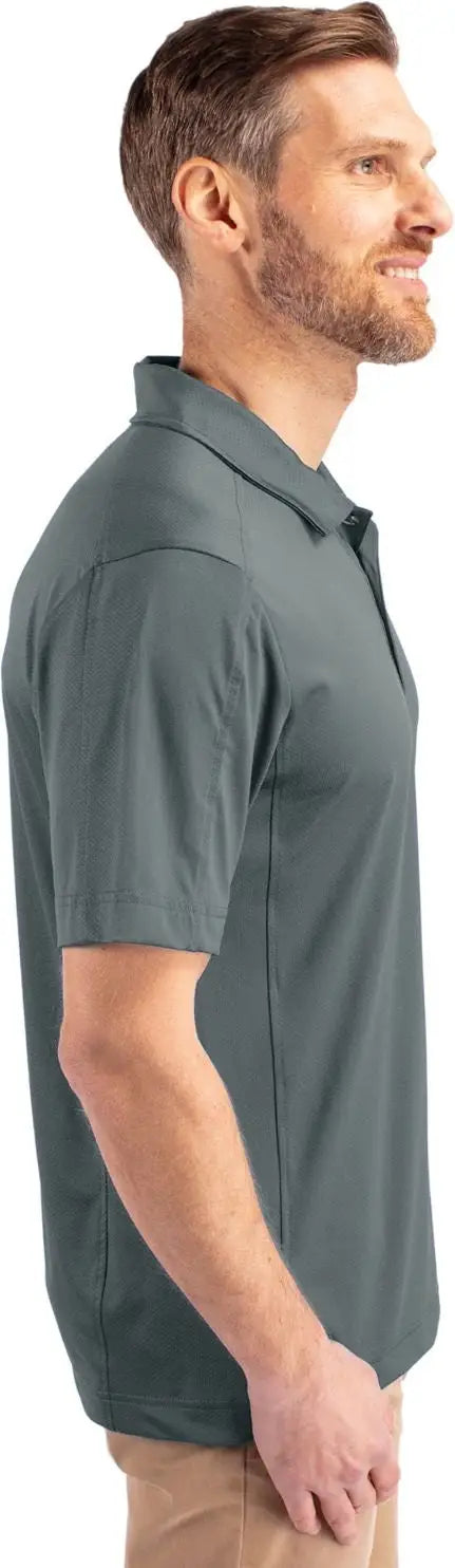 Cutter & Buck Mck01127 Prospect Eco Textured Stretch Recycled Mens Short Sleeve Polo - Elemental Gray