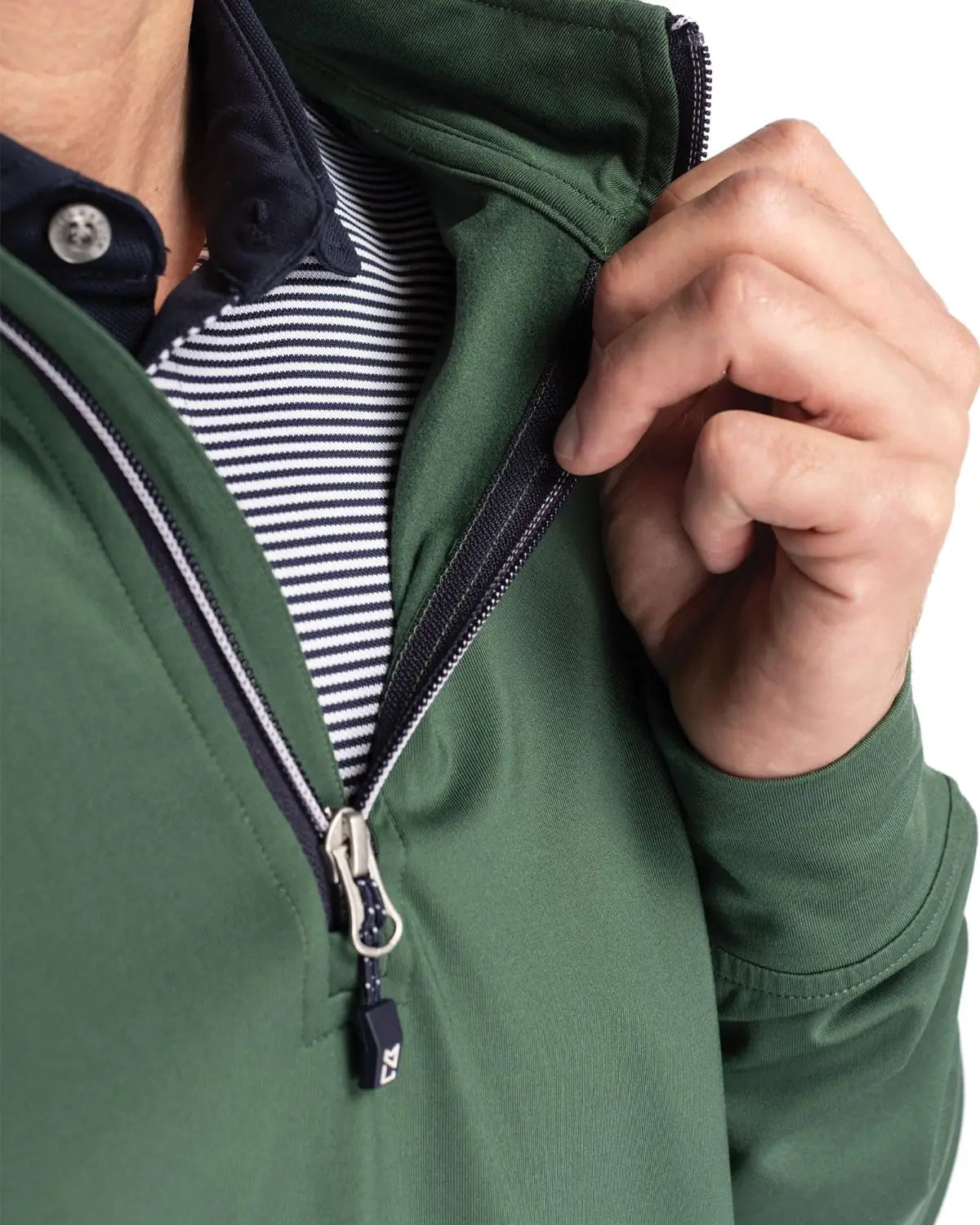 Cutter & Buck Mck01143 Adapt Eco Knit Stretch Recycled Mens Quarter Zip Pullover - Hunter