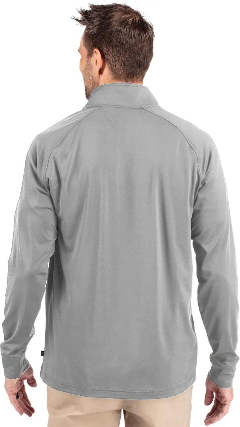 Cutter & Buck Mck01143 Adapt Eco Knit Stretch Recycled Mens Quarter Zip Pullover - Polished
