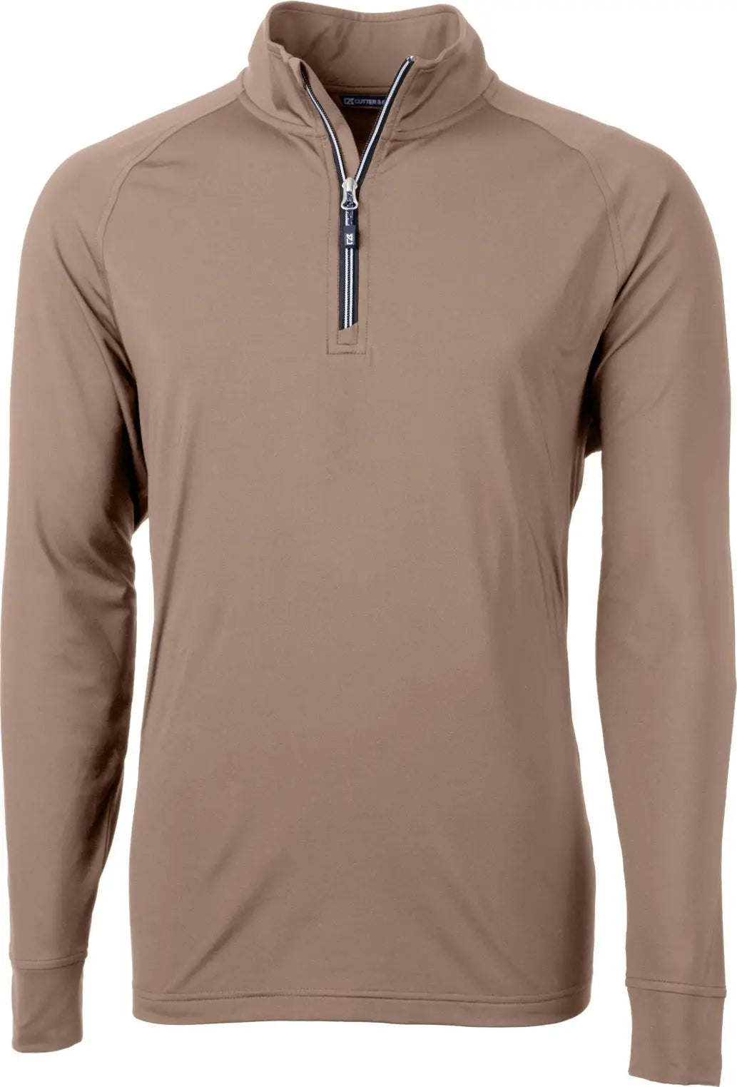 Cutter & Buck Mck01143 Adapt Eco Knit Stretch Recycled Mens Quarter Zip Pullover - Mushroom - Adult s