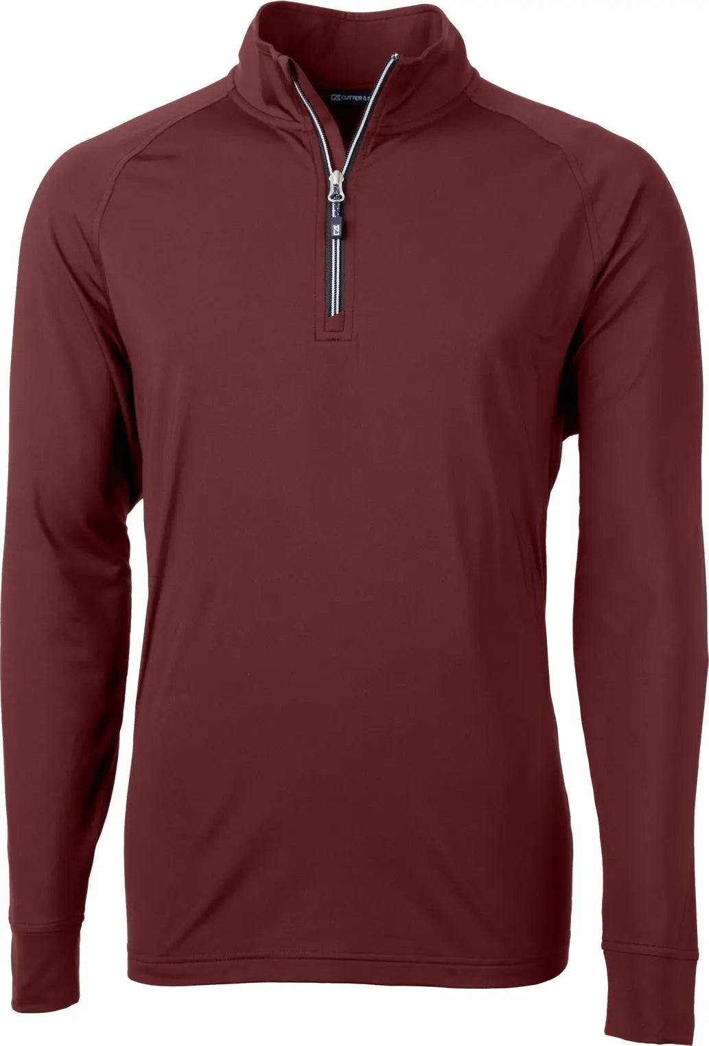 Cutter & Buck Mck01143 Adapt Eco Knit Stretch Recycled Mens Quarter Zip Pullover - Bordeaux