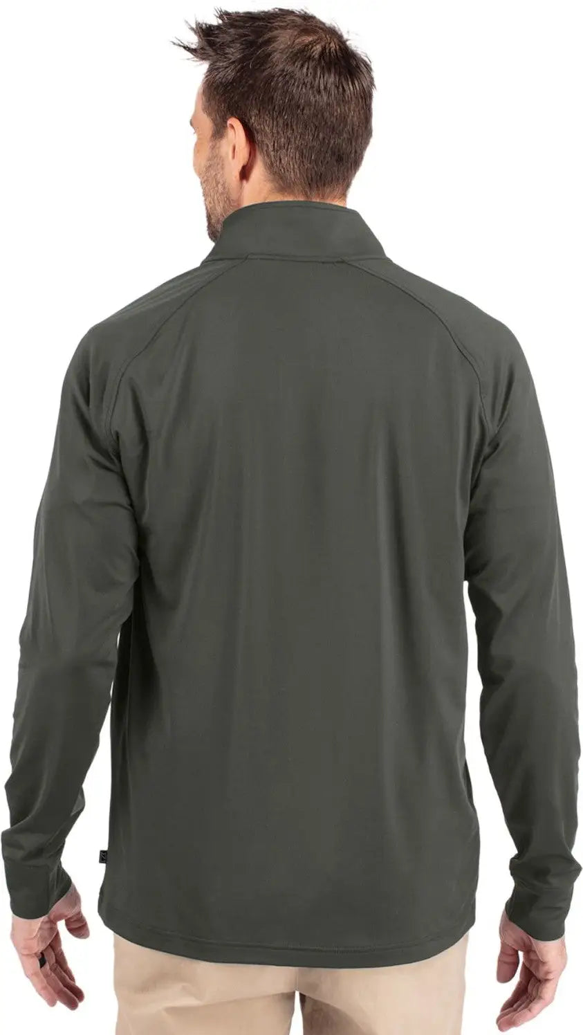 Cutter & Buck Mck01143 Adapt Eco Knit Stretch Recycled Mens Quarter Zip Pullover - Poplar