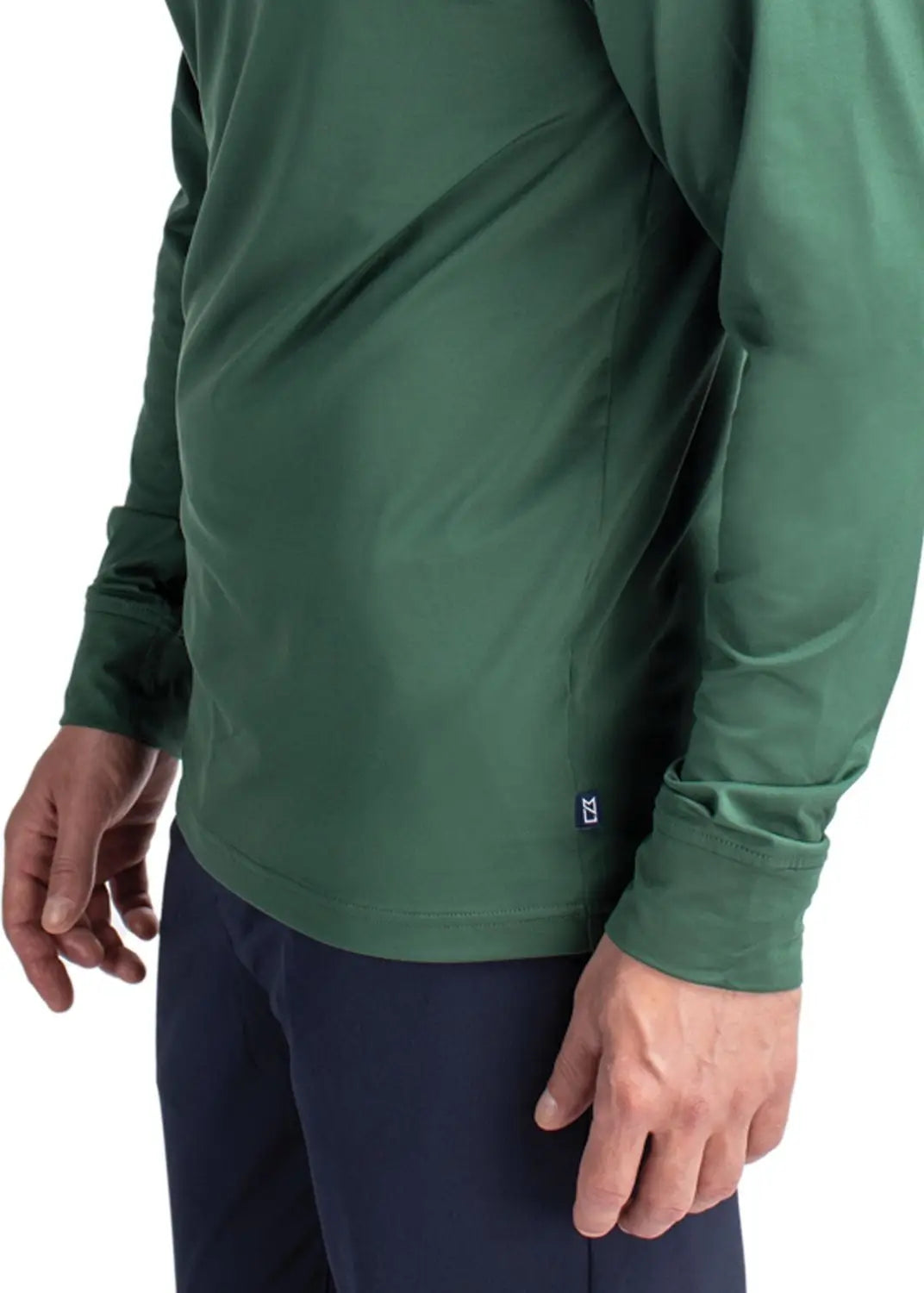 Cutter & Buck Mck01143 Adapt Eco Knit Stretch Recycled Mens Quarter Zip Pullover - Hunter