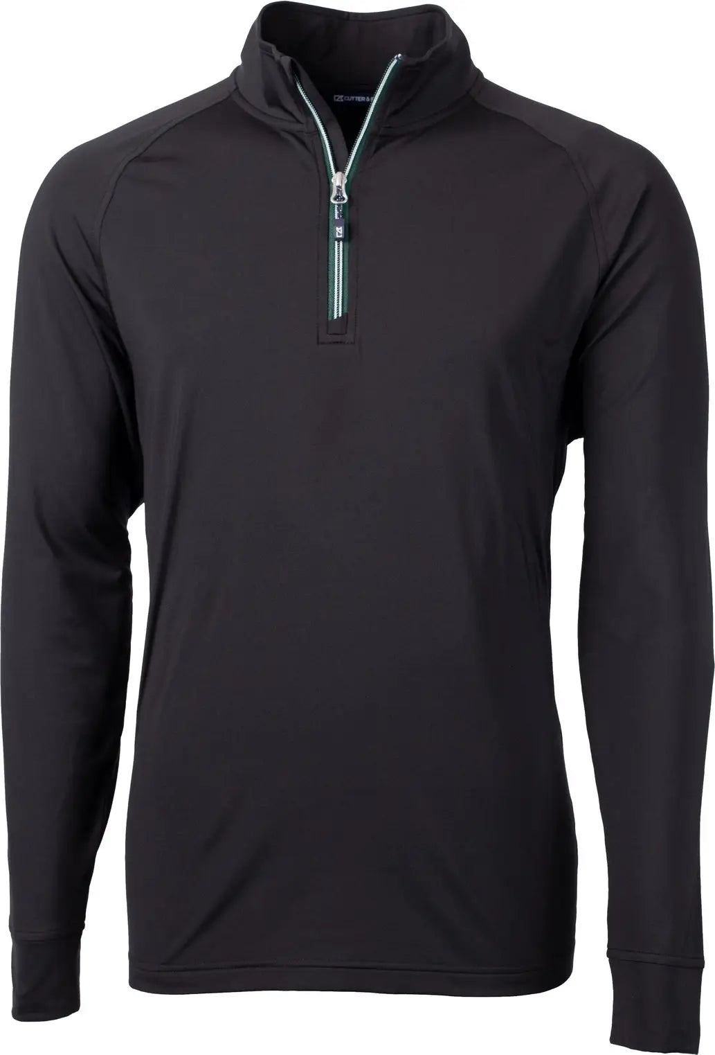 Cutter & Buck Mck01143 Adapt Eco Knit Stretch Recycled Mens Quarter Zip Pullover - Black Hunter