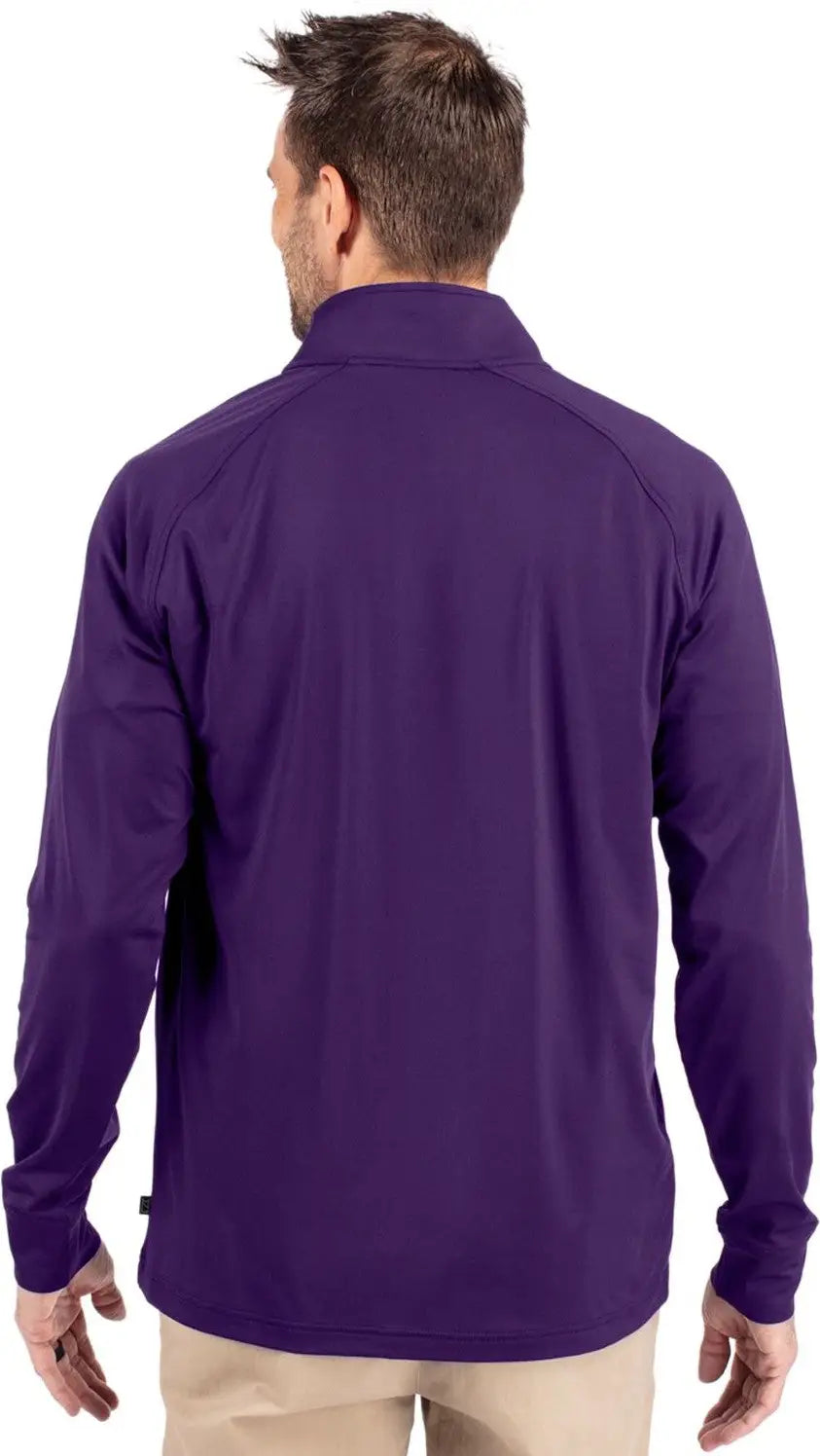 Cutter & Buck Mck01143 Adapt Eco Knit Stretch Recycled Mens Quarter Zip Pullover - College Purple