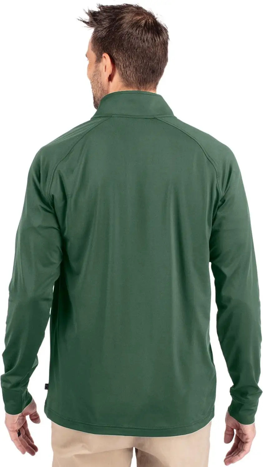 Cutter & Buck Mck01143 Adapt Eco Knit Stretch Recycled Mens Quarter Zip Pullover - Hunter
