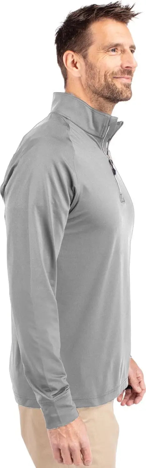 Cutter & Buck Mck01143 Adapt Eco Knit Stretch Recycled Mens Quarter Zip Pullover - Polished