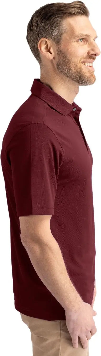 Cutter & Buck Mck01144 Virtue Eco Pique Recycled Mens Polo - Bordeaux