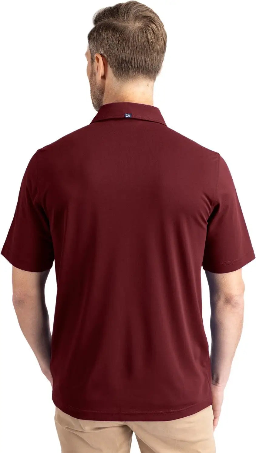 Cutter & Buck Mck01144 Virtue Eco Pique Recycled Mens Polo - Bordeaux
