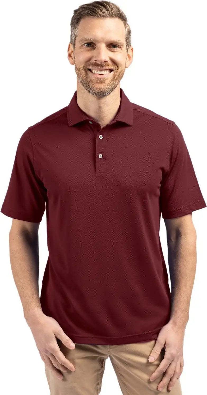 Cutter & Buck Mck01144 Virtue Eco Pique Recycled Mens Polo - Bordeaux - Adult Xs