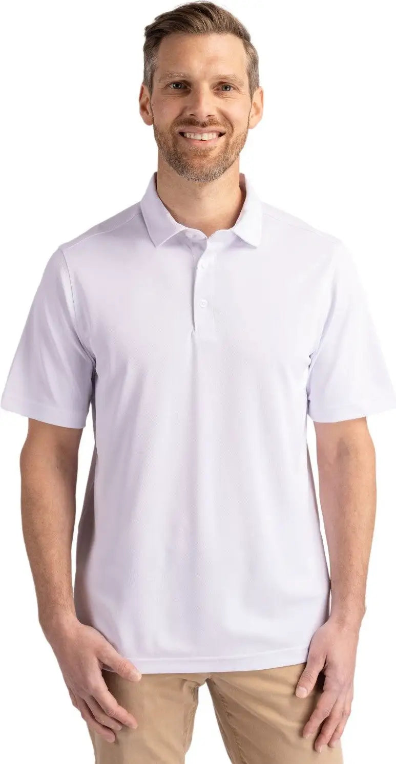 Cutter & Buck Mck01144 Virtue Eco Pique Recycled Mens Polo - White - Adult Xs