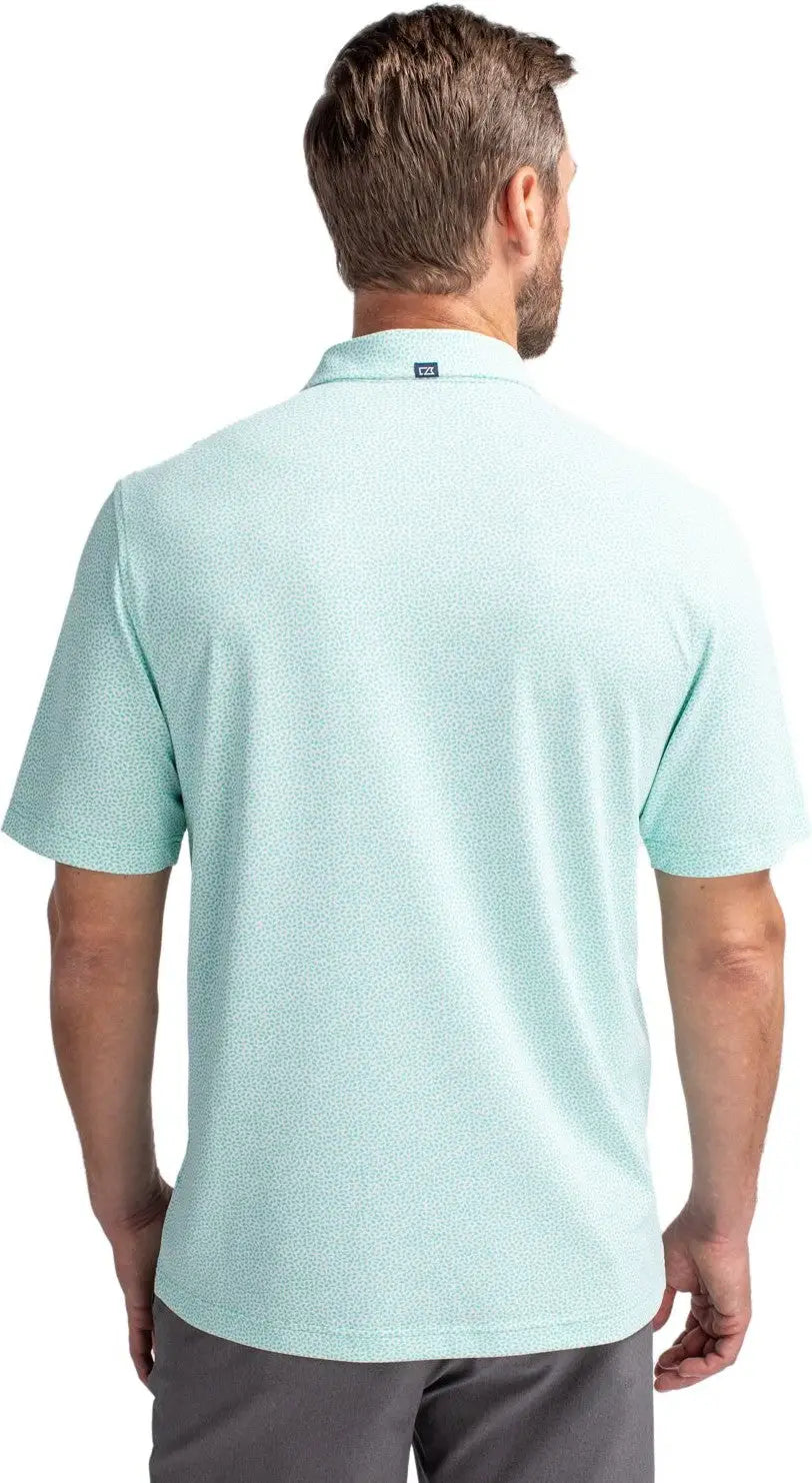 Cutter & Buck Mck01161 Virtue Eco Pique Botanical Print Recycled Mens Polo - Fresh Mint
