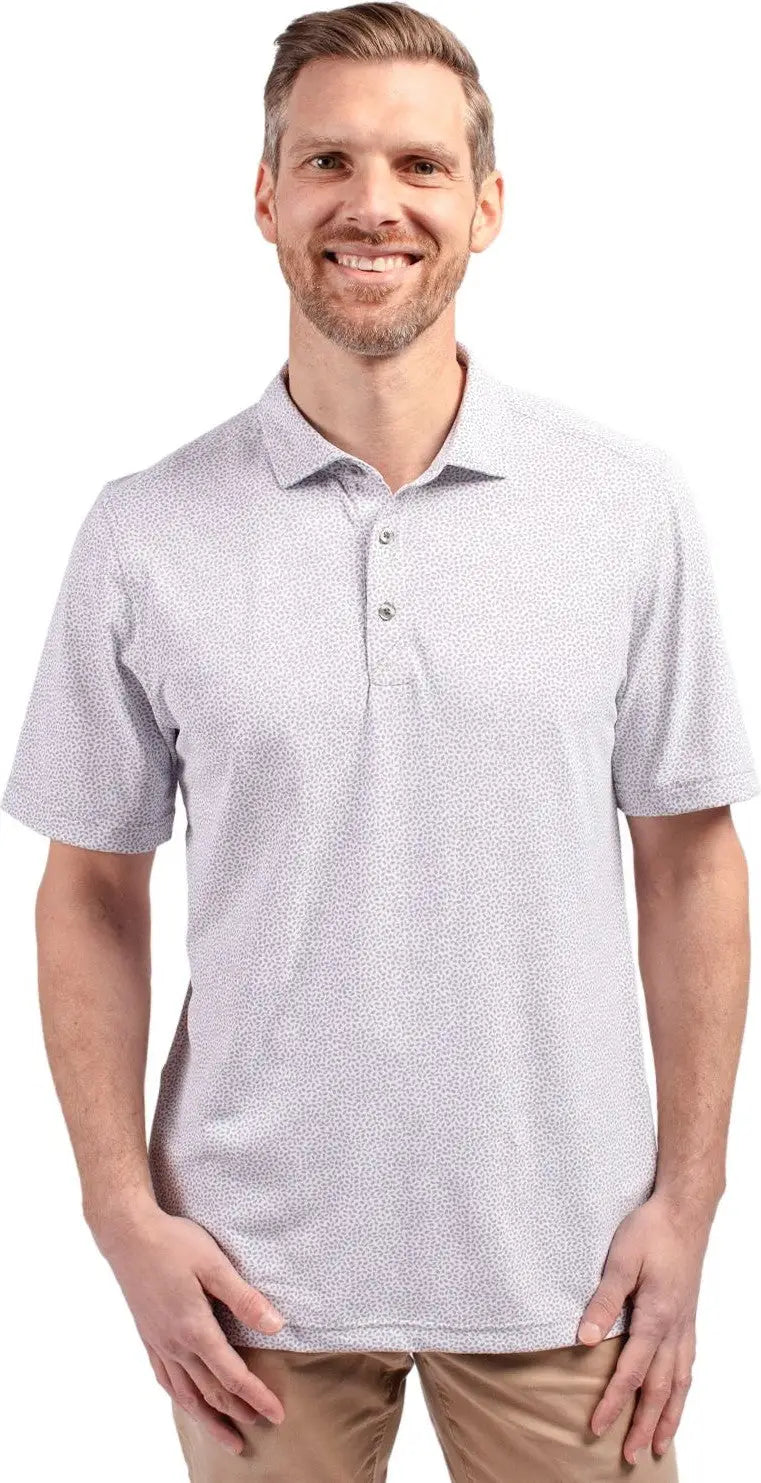 Cutter & Buck Mck01161 Virtue Eco Pique Botanical Print Recycled Mens Polo - Polished - Adult s