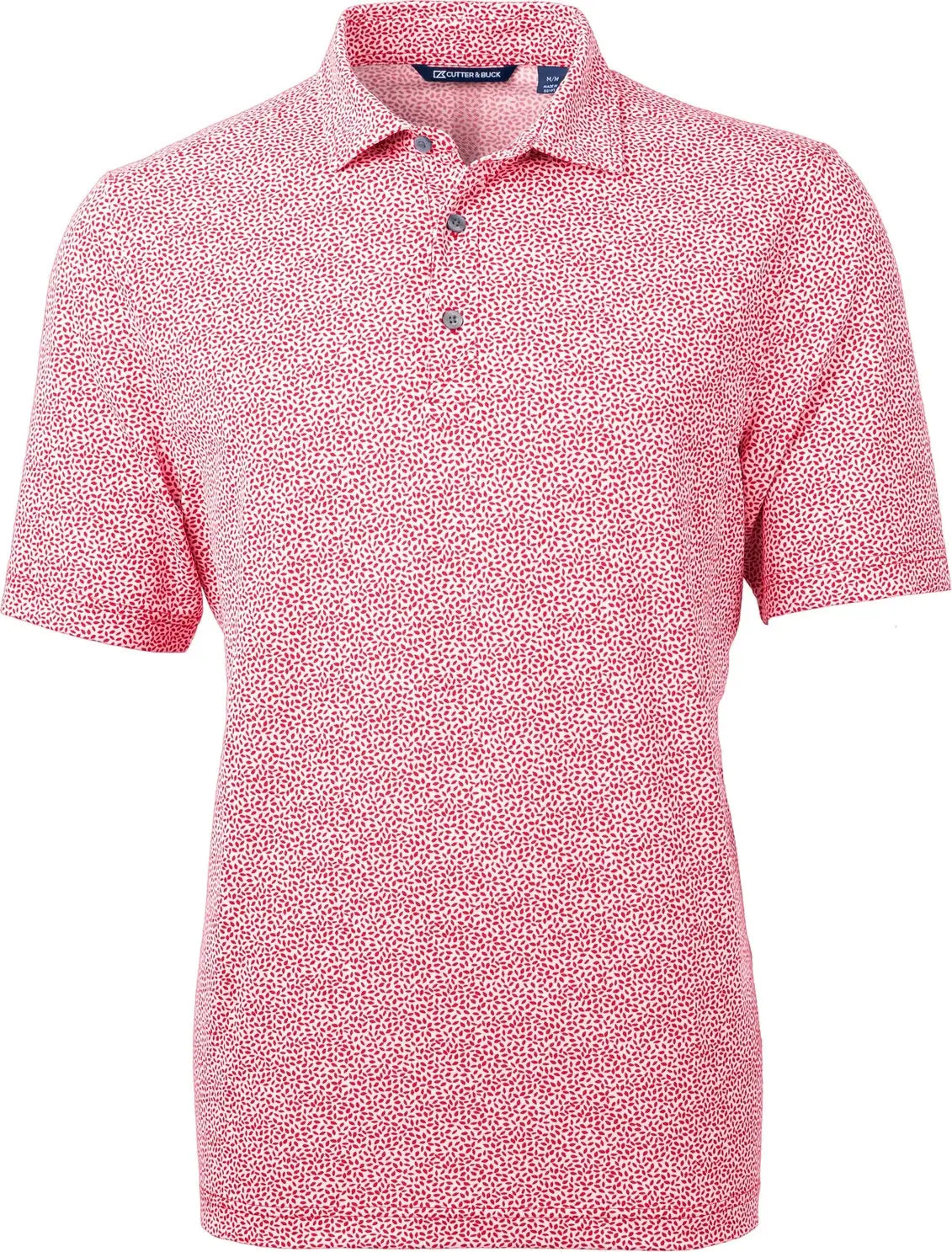 Cutter & Buck Mck01161 Virtue Eco Pique Botanical Print Recycled Mens Polo - Red