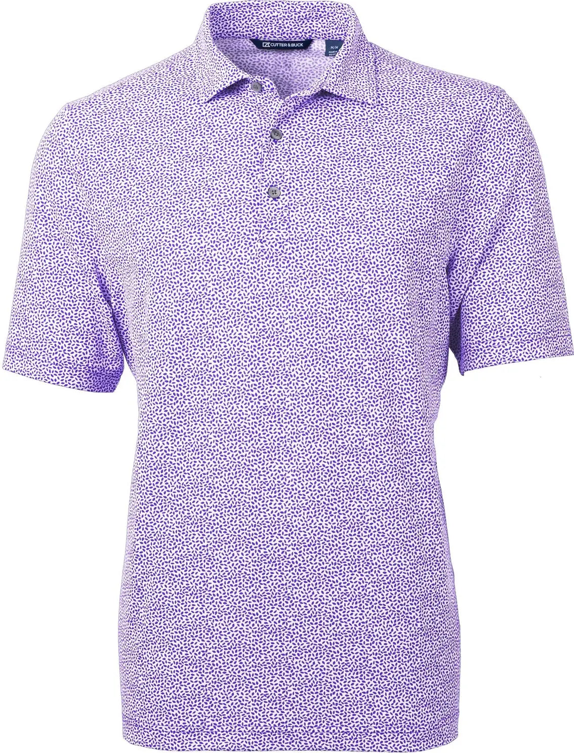Cutter & Buck Mck01161 Virtue Eco Pique Botanical Print Recycled Mens Polo - College Purple
