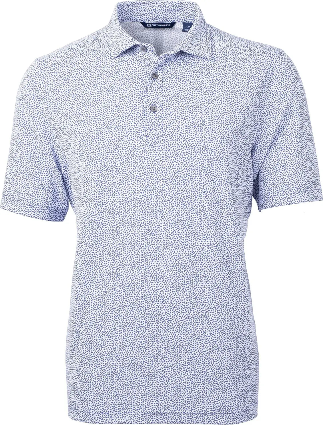 Cutter & Buck Mck01161 Virtue Eco Pique Botanical Print Recycled Mens Polo - Hyacinth
