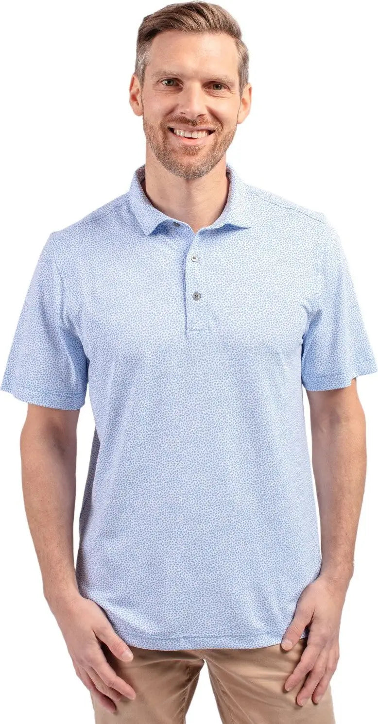 Cutter & Buck Mck01161 Virtue Eco Pique Botanical Print Recycled Mens Polo - Atlas - Adult s