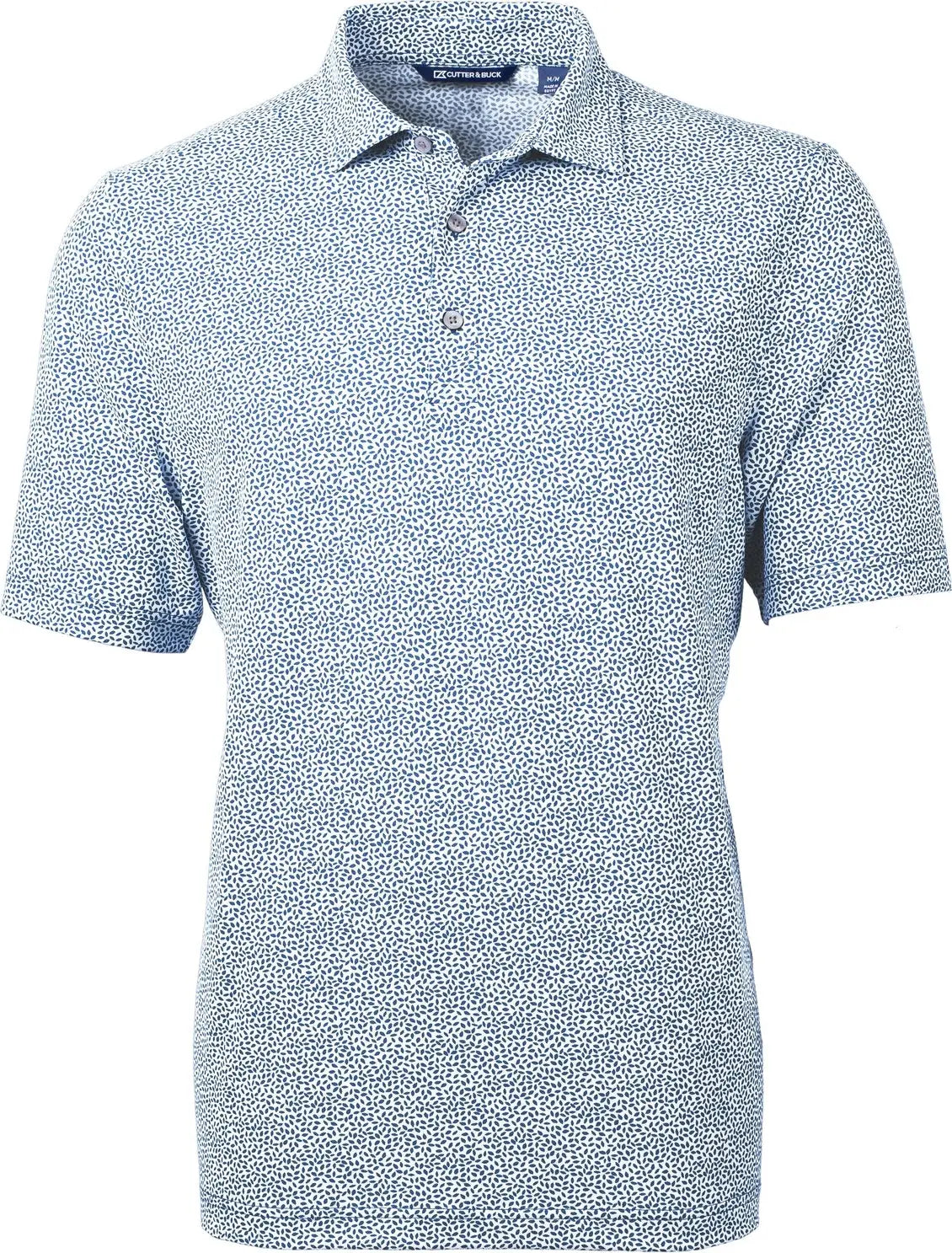 Cutter & Buck Mck01161 Virtue Eco Pique Botanical Print Recycled Mens Polo - Navy Blue