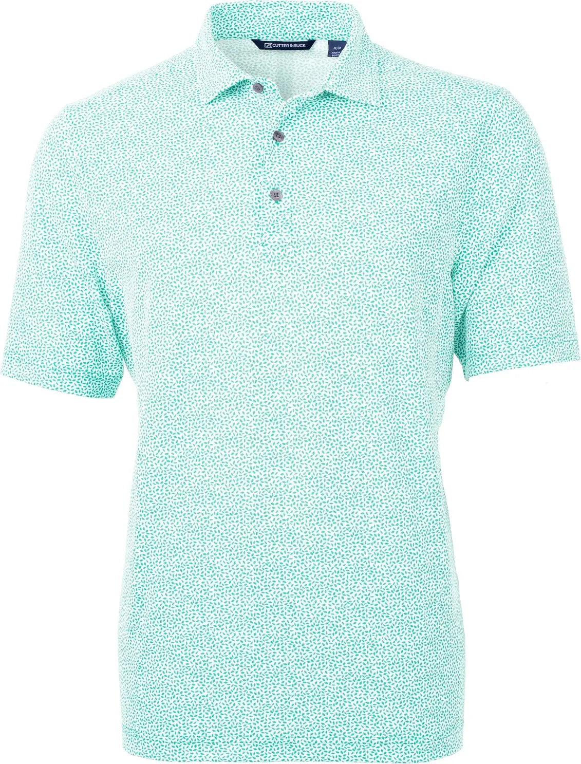 Cutter & Buck Mck01161 Virtue Eco Pique Botanical Print Recycled Mens Polo - Fresh Mint - Adult s