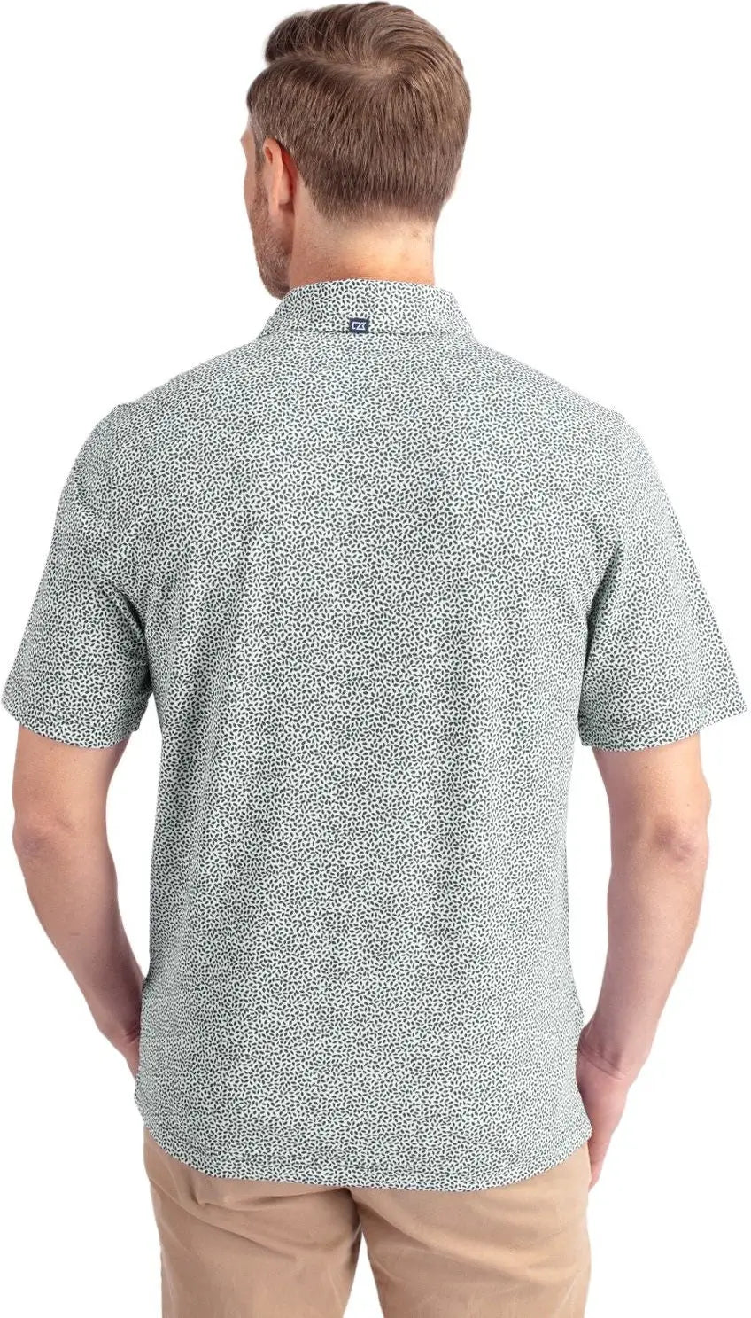 Cutter & Buck Mck01161 Virtue Eco Pique Botanical Print Recycled Mens Polo - Hunter