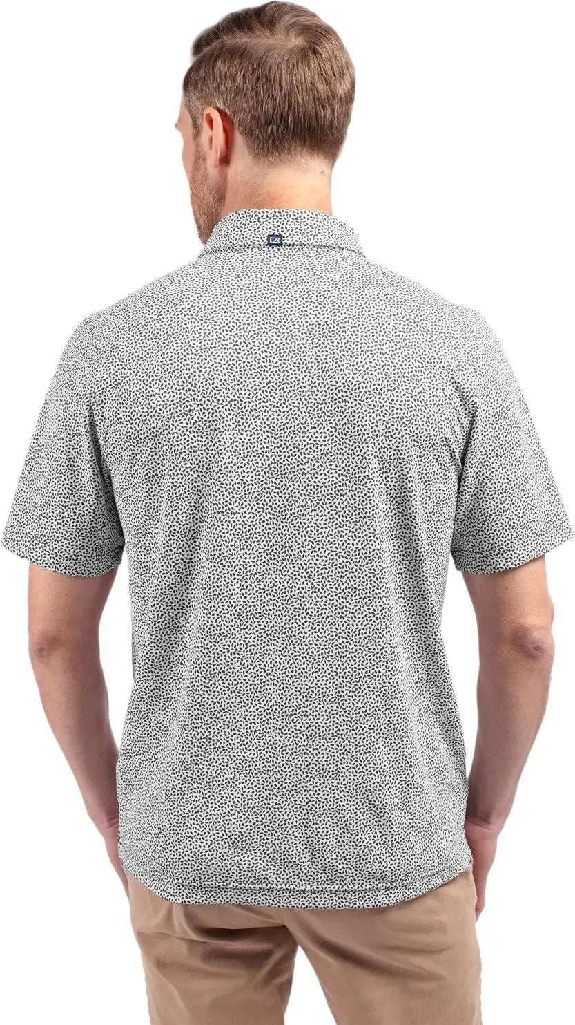 Cutter & Buck Mck01161 Virtue Eco Pique Botanical Print Recycled Mens Polo - Black - Adult s