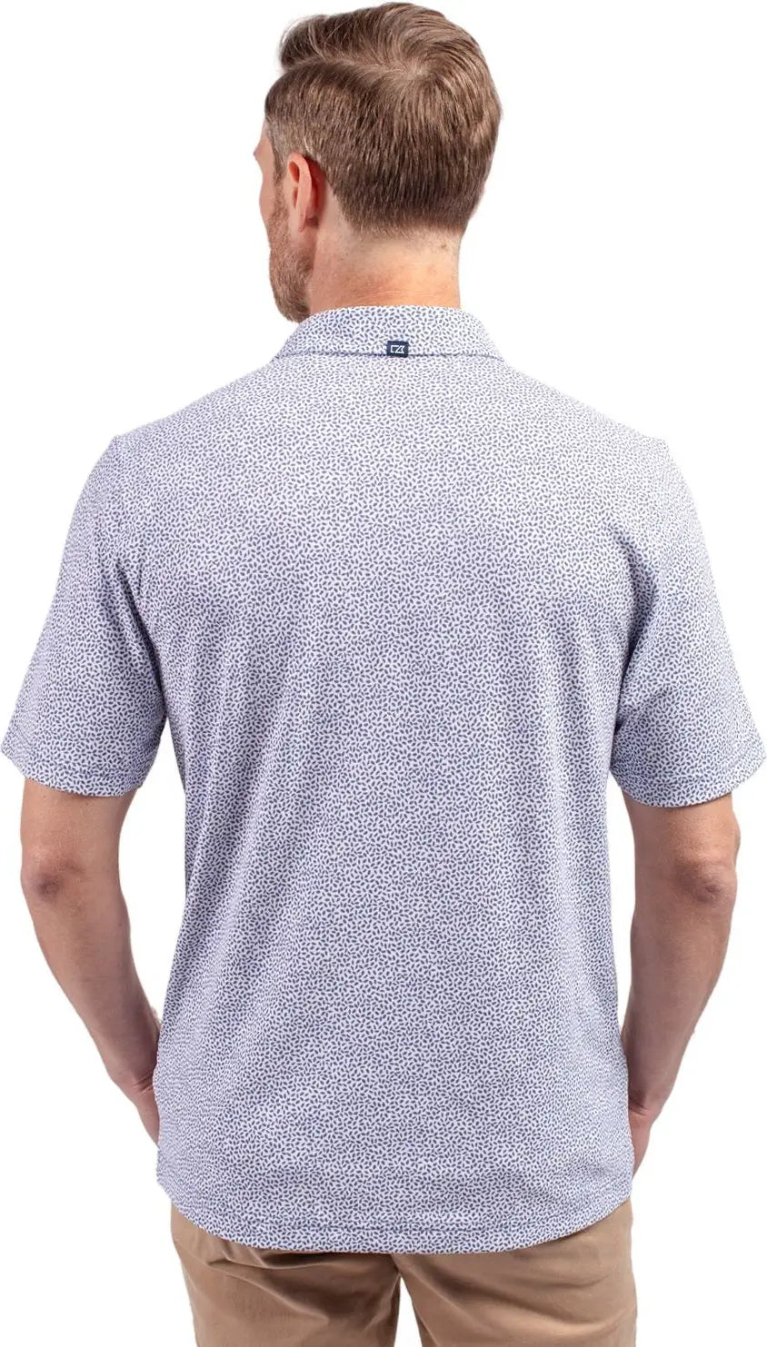 Cutter & Buck Mck01161 Virtue Eco Pique Botanical Print Recycled Mens Polo - Hyacinth