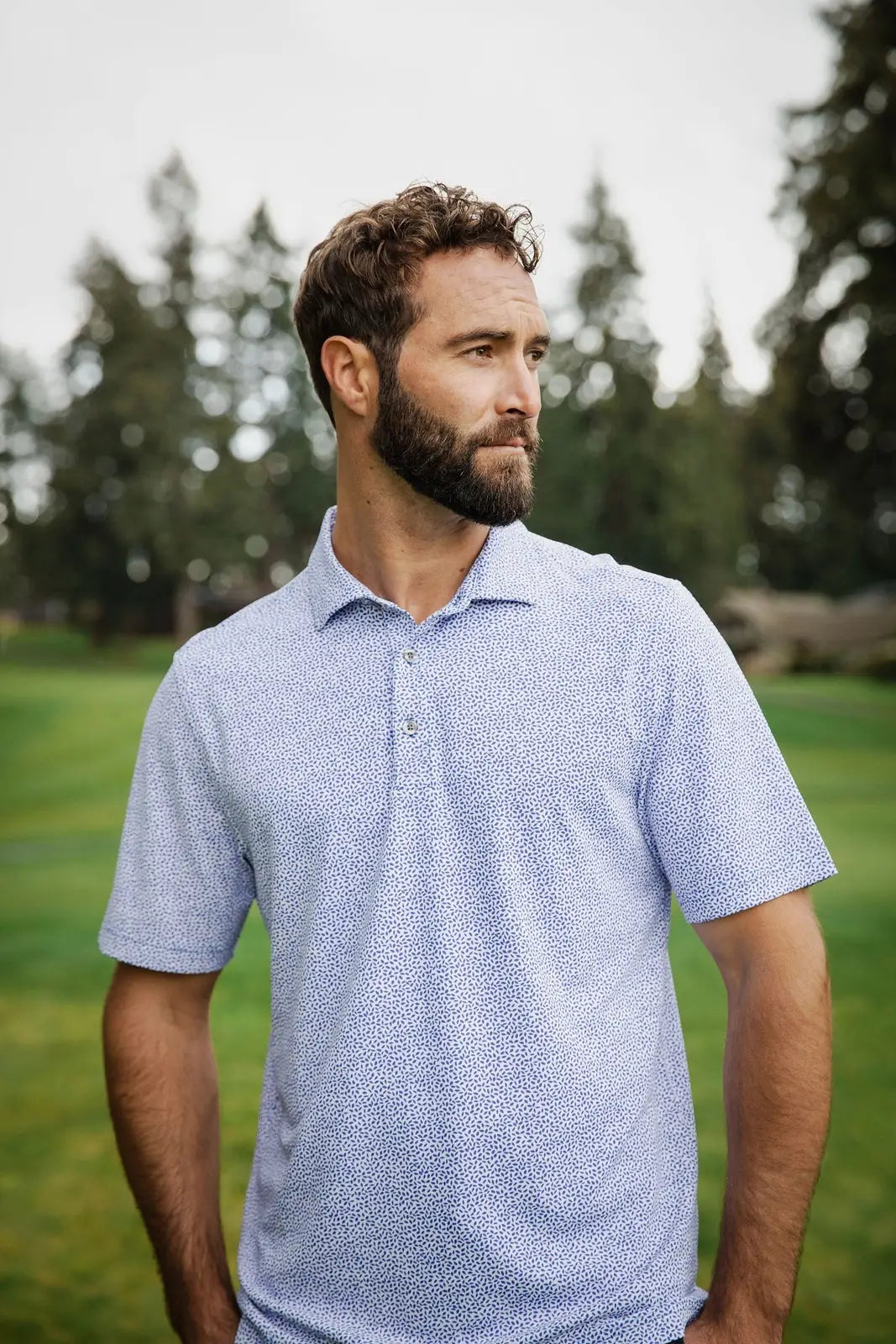 Cutter & Buck Mck01161 Virtue Eco Pique Botanical Print Recycled Mens Polo - Chelan
