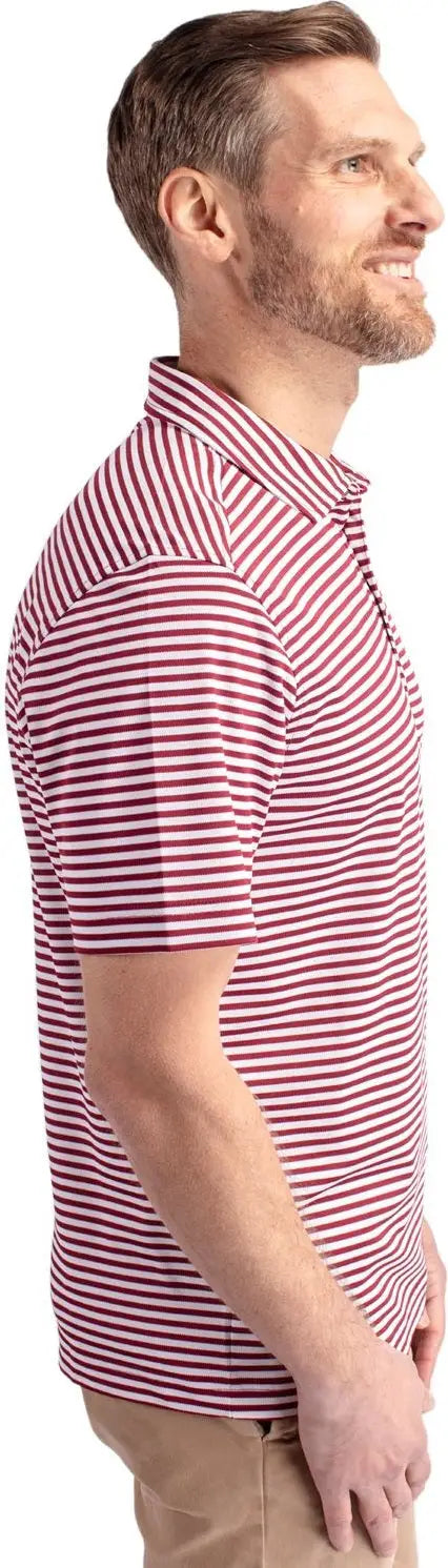 Cutter & Buck Mck01168 Virtue Eco Pique Stripe Recycled Mens Polo - Chutney