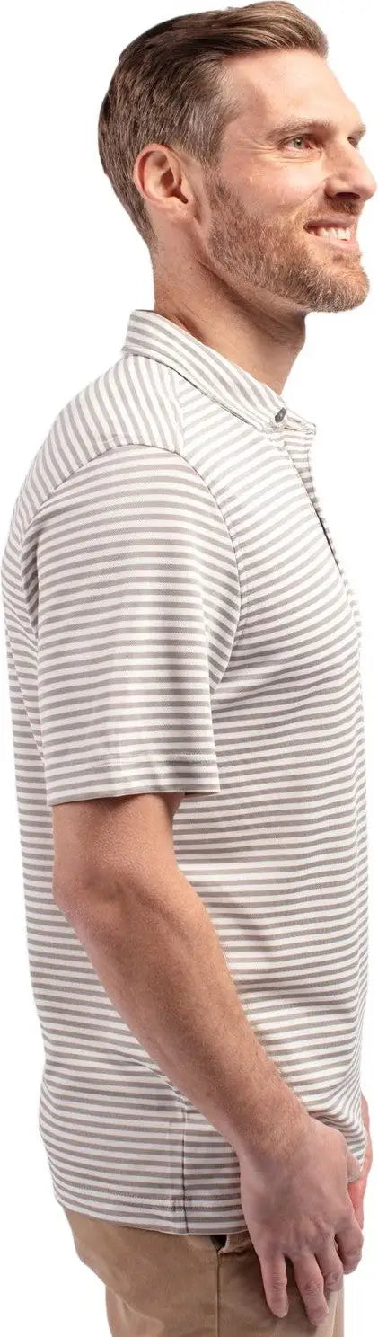 Cutter & Buck Mck01168 Virtue Eco Pique Stripe Recycled Mens Polo - Polished